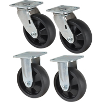 Jeu de roulettes, Fixe/Pivotant, 6" (152,4 mm), Nylon, 2400 lb (1089 kg) OCP Construction Supplies