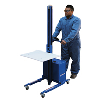 Gerbeur &agrave; plateforme &agrave; &eacute;l&eacute;vation rapide, M&eacute;canisme &eacute;lectrique, Capacit&eacute; de 175 lb, Levage max de 57" OCP Construction Supplies
