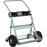Four-Wheel Cylinder Hand Trucks, Pneumatic Wheels, 28" W x 6" L Base, 1000 lbs. OCP Construction Supplies