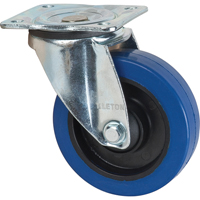 Roulette bleue, Pivotant, 5" (127 mm), Caoutchouc, 400 lb (181 kg) OCP Construction Supplies
