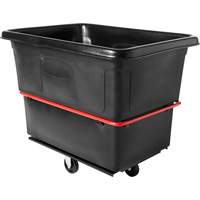 Heavy-Duty Utility Cube Truck, Black Recycled Plastic, 48-1/4" L x 34-1/8" W x 37-7/8" H, 20 cu. ft. Volume, 1200 lbs. Capacity OCP Construction Supplies