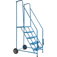 Escabeau roulant avec rails pour acc&egrave;s &agrave; une remorque, 4 marches, Largeur de la marche 22", Hauteur de la plateforme 37", Acier OCP Construction Supplies
