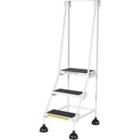 Stop-Step Ladders, 3 Steps, 16" Step Width, 28-11/16" Platform Height, Steel OCP Construction Supplies