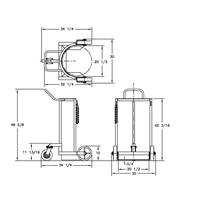 Large Liquid Gas Cylinder Truck LCC, Polyurethane Wheels, 20" W x 20" D Base, 1000 lbs. OCP Construction Supplies