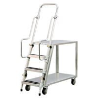 Chariot de pr&eacute;paration en aluminium avec &eacute;chelle, Aluminium, 22" la x 51-1/2" p, 2 tablettes, Capacit&eacute; 800 lb OCP Construction Supplies