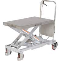 Manual Hydraulic Scissor Lift Table, 32-1/2" L x 19-1/2 W, Partial Stainless Steel, 1000 lbs. Capacity OCP Construction Supplies