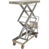 Table &eacute;l&eacute;vatrice hydraulique manuelle &agrave; ciseaux, 47-1/2" lo x 24" la, Partiellement en acier inoxydable, Capacit&eacute; 1500 lb OCP Construction Supplies