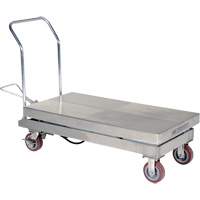 Table &eacute;l&eacute;vatrice hydraulique manuelle &agrave; ciseaux, 47" lo x 24" la, Partiellement en acier inoxydable, Capacit&eacute; 2000 lb OCP Construction Supplies