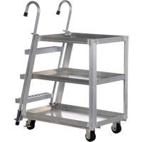 Stockpicker Truck, Aluminum, 21-7/8" W x 40" D, 3 Shelves, 660 lbs. Capacity OCP Construction Supplies