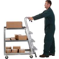 Stockpicker Truck, Aluminum, 21-7/8" W x 40" D, 3 Shelves, 660 lbs. Capacity OCP Construction Supplies
