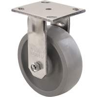 Max9 Caster, Rigid with Brake, 6" (152.4 mm), Envirothane Grey-WOW, 1100 lbs. (498.95 kg.) OCP Construction Supplies