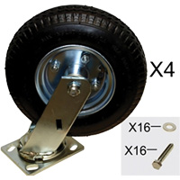 Ensemble de roulettes pneumatiques de rechange pour chariots &agrave; plateforme OCP Construction Supplies