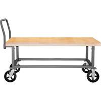 Chariot &agrave; plateforme ajustable en bois, 48" lo x 24" la, Capacit&eacute; de 1800 lb, Roues en Caoutchouc moul&eacute; OCP Construction Supplies