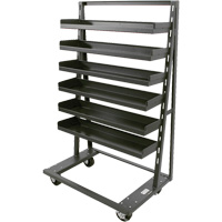 Chariot &agrave; cadre en A robuste &agrave; un c&ocirc;t&eacute; avec 6 plateaux &agrave; rebords, 38" x 25" x 63", Capacit&eacute; 2500 lb OCP Construction Supplies