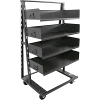 Chariot &agrave; cadre en A robuste &agrave; un c&ocirc;t&eacute; avec 4 grands plateaux, 38" x 25" x 63", Capacit&eacute; 2500 lb OCP Construction Supplies