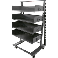 Chariot &agrave; cadre en A robuste &agrave; un c&ocirc;t&eacute; avec 4 grands plateaux, 38" x 25" x 63", Capacit&eacute; 2500 lb OCP Construction Supplies