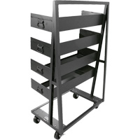 Chariot &agrave; cadre en A robuste &agrave; un c&ocirc;t&eacute; avec 4 grands plateaux, 38" x 25" x 63", Capacit&eacute; 2500 lb OCP Construction Supplies