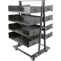 Chariot &agrave; cadre en A robuste &agrave; deux c&ocirc;t&eacute;s avec 8 plateaux &agrave; rebords, 38" x 30" x 63", Capacit&eacute; 2500 lb OCP Construction Supplies