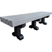 Banc de parc, Plastique recycl&eacute;, 72" lo x 17" la x 17" h, Gris OCP Construction Supplies