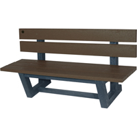 Outdoor Park Benches, Recycled Plastic, 72" L x 23-3/16" W x 29-13/16" H, Umber OCP Construction Supplies