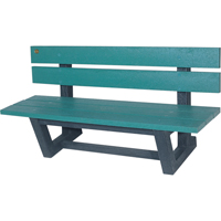Outdoor Park Benches, Recycled Plastic, 72" L x 23-3/16" W x 29-13/16" H, Green OCP Construction Supplies