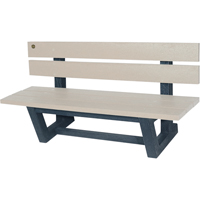 Outdoor Park Benches, Recycled Plastic, 60" L x 22-13/16" W x 29-13/16" H, Sand OCP Construction Supplies