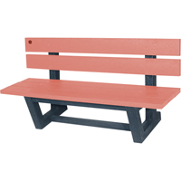 Outdoor Park Benches, Recycled Plastic, 60" L x 22-13/16" W x 29-13/16" H, Redwood OCP Construction Supplies