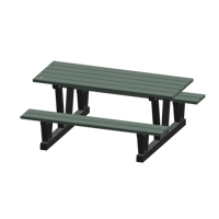 Recycled Plastic Outdoor Picnic Tables, 72" L x 60-5/16" W, Grey OCP Construction Supplies