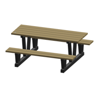 Recycled Plastic Outdoor Picnic Tables, 72" L x 60-5/16" W, Sand OCP Construction Supplies