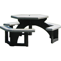Tables de pique-nique hexagonales en plastique recycl&eacute;, 78" lo x 78" la, Gris OCP Construction Supplies