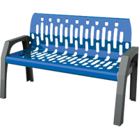 Stream Benches, Steel, 48" L x 25" W x 34" H, Blue OCP Construction Supplies