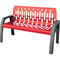 Stream Benches, Steel, 48" L x 25" W x 34" H, Red OCP Construction Supplies