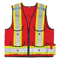 All-Trades 1000D&reg; Surveyor Safety Vest, Red, Large, Polyester OCP Construction Supplies