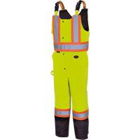 5041BB Waterproof Quilted Bib Pants, Polyester, Large, High Visibility Lime-Yellow OCP Construction Supplies