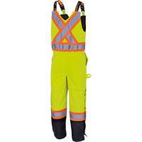 5041BB Waterproof Quilted Bib Pants, Polyester, Large, High Visibility Lime-Yellow OCP Construction Supplies