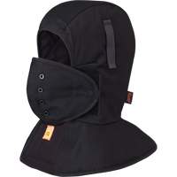 565A Flame Resistant Quilted Long Neck Hardhat Liner, Black, Cotton OCP Construction Supplies