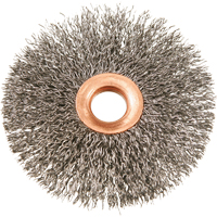 Brosses rotatives &agrave; fils cr&ecirc;p&eacute;s avec moyeu en cuivre 3", 3" dia., Fils 0,012", Arbre 1/2" OCP Construction Supplies