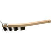 Scratch Brush With Scraper, Steel, 3 x 19 Wire Rows, 13" Long OCP Construction Supplies