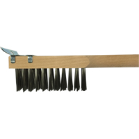 Scratch Brush With Scraper, Stainless Steel, 3 x 10 Wire Rows, 20" Long OCP Construction Supplies