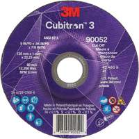 Meule &agrave; tronçonner Cubitron 3, 5" x 0,04", Arbre de 7/8", Type 27, C&eacute;ramique, 60 Tr/min OCP Construction Supplies