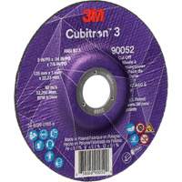 Meule &agrave; tronçonner Cubitron 3, 5" x 0,04", Arbre de 7/8", Type 27, C&eacute;ramique, 60 Tr/min OCP Construction Supplies