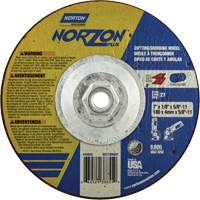NorZon Plus SGZ  Grinding & Cutting Wheel, 7" x 1/8", 5/8"-11 Arbor, Type 27, Ceramic Alumina OCP Construction Supplies