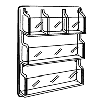 Pr&eacute;sentoirs, Mural, 9 fentes, Plastique, 30" la x 2" p x 36-7/8" h OCP Construction Supplies