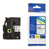 Tape Cartridge for P-touch&reg; Labeling System, 36 mm x 26-1/4', Black on White OCP Construction Supplies