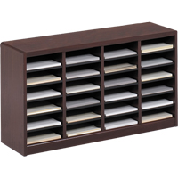 E-Z Stor&reg; Literature Organizer, Stationary, 24 Slots, Wood, 40" W x 11-3/4" D x 23" H OCP Construction Supplies
