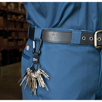 Split Ring Key Holder, Zinc Alloy Metal, 4-1/2" Cable, Carabiner Attachment OCP Construction Supplies
