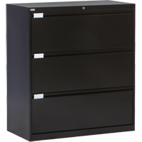 Classeur lat&eacute;ral, Acier, 3 tiroirs, 36" la x 18" p x 40-1/16" h, Noir OCP Construction Supplies