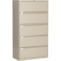 Classeur lat&eacute;ral, Acier, 5 tiroirs, 36" la x 18" p x 65-1/2" h, Beige OCP Construction Supplies