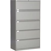 Classeur lat&eacute;ral, Acier, 5 tiroirs, 36" la x 18" p x 65-1/2" h, Gris OCP Construction Supplies