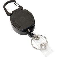 Self Retracting ID Badge and Key Reel, Zinc Alloy Metal, 24" Cable, Carabiner Attachment OCP Construction Supplies